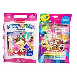 Melissa & Doug Princesses Puffy Stickers Book & Crayola Silly Scents Activity  B